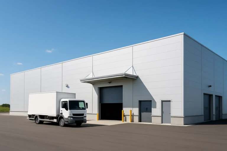 建物の前は広く、搬入や移動もスムーズです。