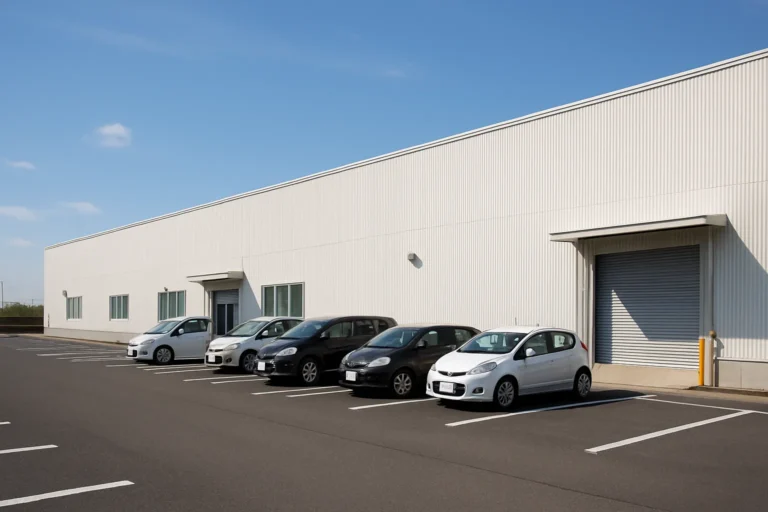 当社の倉庫外観です。アクセスも良く通勤しやすい立地です。